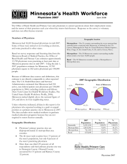 Minnesota's Health Workforce: Physicians 2007