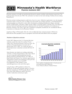 Minnesota's Health Workforce: Physician Assistants 2007
