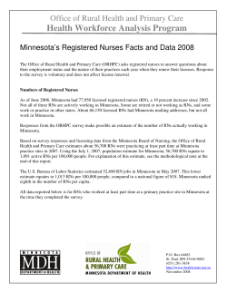 Minnesota's Registered Nurses Facts and Data 2008