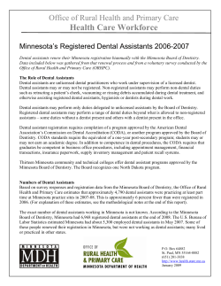 Minnesota's Registered Dental Assistants 2006-2007