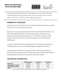 Minnesota Physicians Facts and Data 2008