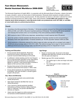 Dental Assistant Workforce Fact Sheet 2008-2009