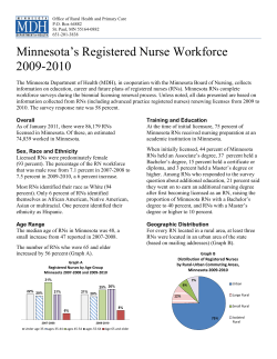 Minnesota's Registered Nurse Workforce, 2009-2010