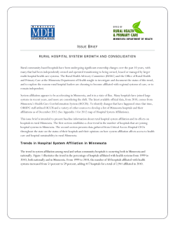 Issue Brief: Rural Hospital System Growth and Consolidation