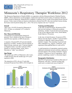 Minnesota's Respiratory Therapist Workforce 2012