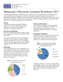 Minnesota's Physician Assistant Workforce 2011
