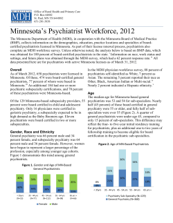 Minnesota's Psychiatrist Workforce, 2012