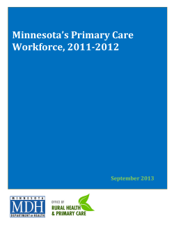 Minnesota's Primary Care Workforce, 2011-2012