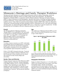 Minnesota's Marriage & Family Therapist Workforce
