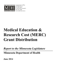 Medical Education & Research Cost (MERC) Grant Distribution: Report to the Legislature