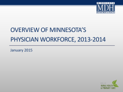 Minnesota's Physician Workforce, 2013-2014