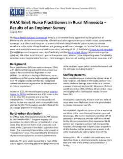 Nurse Practitioners in Rural Minnesota - Results of an Employer Survey