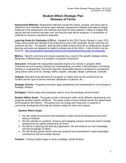 Glossary of Terms and Benny's Strategic Planning Story
