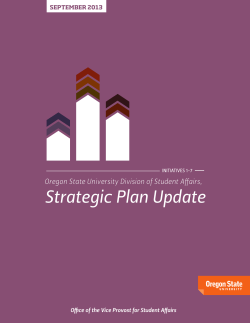 Oregon State University Division of Student Affiars, Strategic Plan Update: Initiatives 1-7