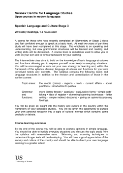 Course description stage 3