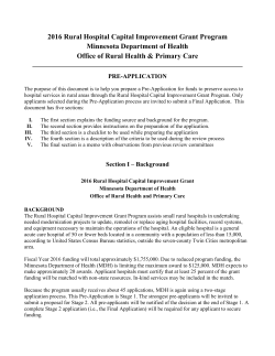 2016 Rural Hospital Capital Improvement Grant Program Guidance (PDF)
