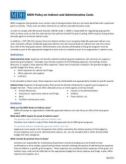 MDH Policy on Indirect and Administrative Costs (PDF)