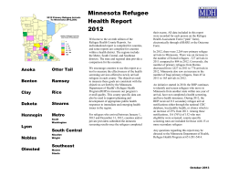 2012 Minnesota Refugee Health Report (PDF)