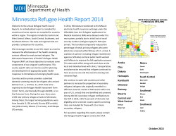 2014 Minnesota Refugee Health Report (PDF)