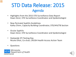 2015 STD Surveillance Data Release webinar presentation, slides only, no audio narration (PDF)