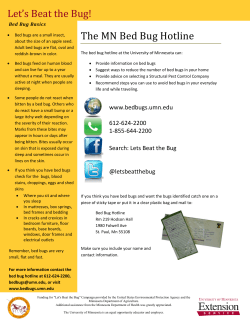 The MN Bed Bug Hotline Fact Sheet (PDF: 495KB/1 page)
