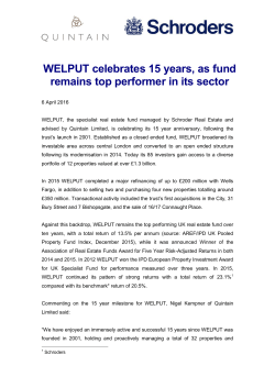 160406 welput celebrates 15 yearsas fund remains top performer in its sector