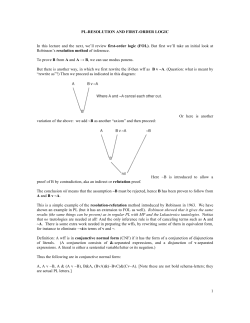 PL-Resolution and FOL Review