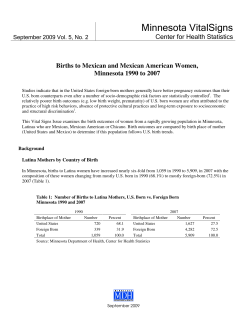 Births to Mexican and Mexican American Women - September 2009 (PDF:159 KB/9 pages)