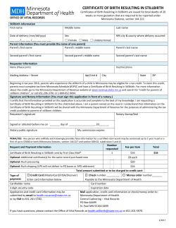 Minnesota Application to File a Record and Request a Certificate for a Birth Resulting In Stillbirth (Interactive PDF: 220KB/1 page)
