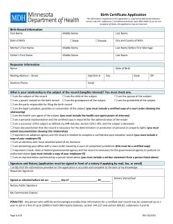 Birth Certificate Application (Interactive PDF: 371KB/2 pages)