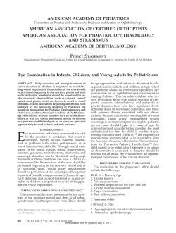 Eye Examination in Infants, Children, and Young Adults by Pediatricians