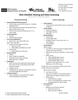 Clinic Checklist: Hearing and Vision Screening 2016 (PDF)