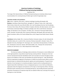 American Academy of Audiology: Childhood Hearing Screening Guidelines (2011)