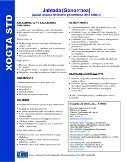 STD Facts: Gonorrhea (Somali) (PDF)