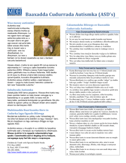 Autism Spectrum Disorder Factsheet - Somali