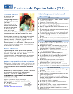 Autism Spectrum Disorder Factsheet - Spanish