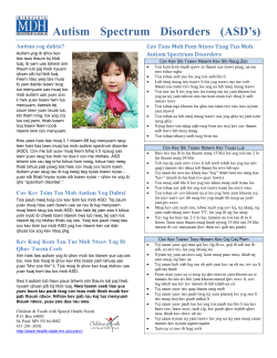 Autism Spectrum Disorder Factsheet - Hmong