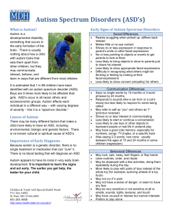 Autism Spectrum Disorder Factsheet - English