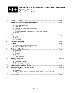 MCH Advisory Task Force Operating Procedures (PDF)