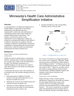 Minnesota's Health Care Administrative Simplification Initiative (PDF)