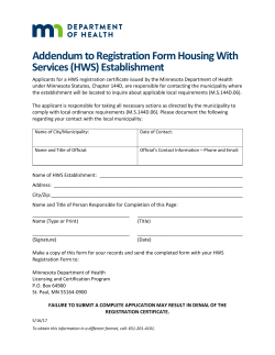 Addendum to HWS Registration Form - 11/2010 (PDF)