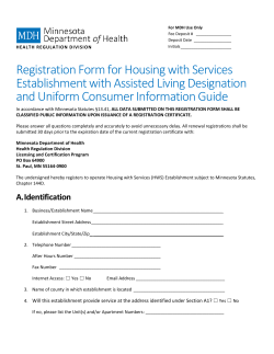 HWS Registration and Assisted Living Designation Form - 11/2010 (PDF)