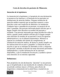 Minnesota Patient Bill of Rights (Hospitals) - Spanish (PDF)