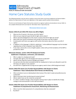 Home Care Statutes Study Guide (PDF)