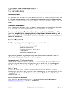 Comprehensive Home Care License Application (PDF)
