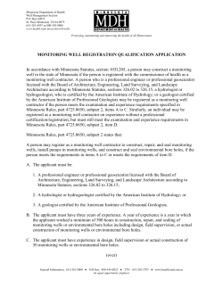 Qualification Application for Monitoring Well Contractor (PDF)