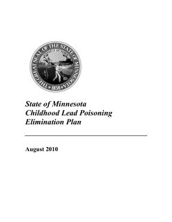 Childhood Lead Poisoning Elimination Plan, September 2010 (PDF: 342KB/41 pages)