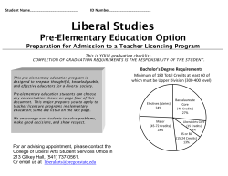 Pre-Education Major Option