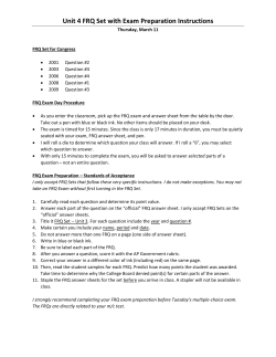 Unit Five: FRQ Exam Set