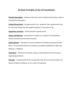 Six Basic Principles of the US Constiution and more